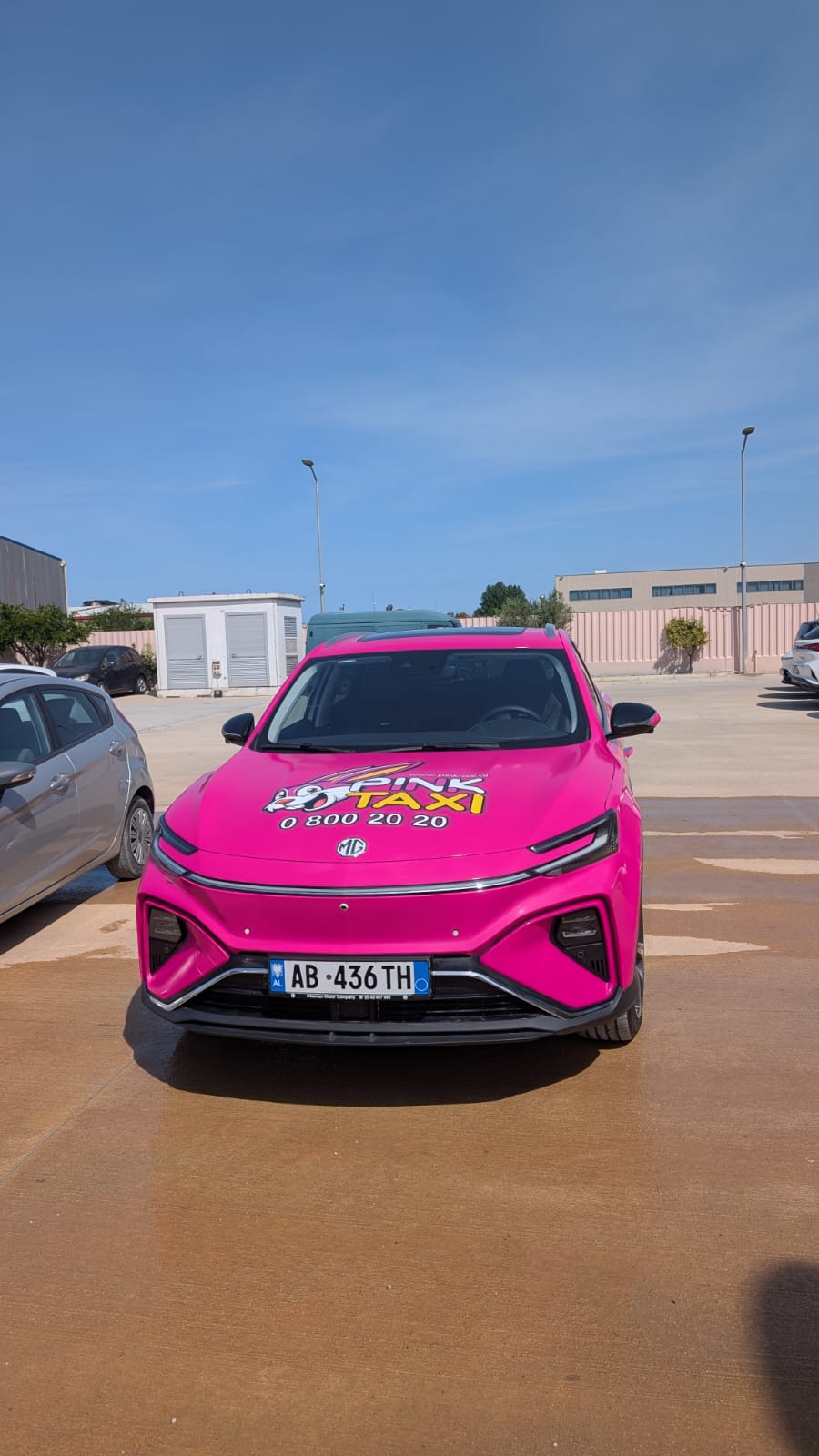 Pink Taxi Vehicle